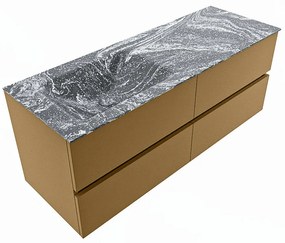 Mondiaz Vica DLux badmeubel 130cm oro 4 lades met wastafel lava links zonder kraangat