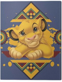Print op canvas The Lion King - Simba Tribal Pattern, (60 x 80 cm)