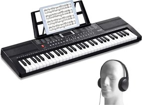 VEVOR 61-toetsen digitale piano, 200 tonen, 200 ritmes, draagbare elektrische pianoklavierkit met 60 demoliedjes, ingebouwde dubbele luidsprekers, hoofdtelefoon, microfoon, pianostickers voor beginners