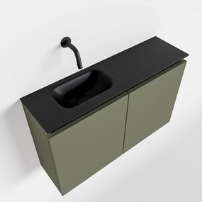 Mondiaz Ture 80cm toiletmeubel army met wastafel urban links geen kraangat