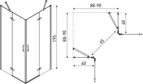 Kerra Flow complete douchecabine 90x90 zwart mat