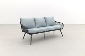 Garden Impressions Margriet stoel-bank loungeset - Carbon black/Mint grey - 5 delig