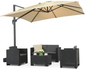 Parasol beige Siena 3x3m Garden Point