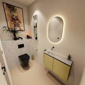 Mondiaz Ture DLux toiletmeubel 80cm oro met wastafel opalo links zonder kraangat