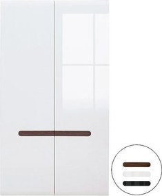 Kledingkast Serveso 110, Glanzend wit, Wit, 193x105x57cm, 67 kg, Kledingkast deuren: Met scharnieren, Aantal planken: 1, Aantal planken: 1