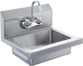 VEVOR Commerciële handwasbak met kraan, roestvrijstalen wastafel, kleine handwasbak, wandgemonteerde handwasbak, spoelbak voor restaurant, keuken, bar, garage en thuis