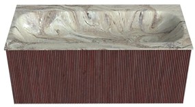 Mondiaz Kurve-dlux 100cm badmeubel ruby met 1 lade en wastafel big medium midden zonder kraangat glace