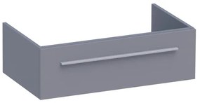Saniclass Sharp Wastafelonderkast - 80x46x25cm - 1 softclose lade - zonder greep - 1 sifonuitsparing - MDF - mat grijs 1856