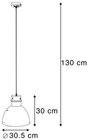 Set van 2 Landelijke hanglampen grijs - Dory Landelijk / Rustiek E27 rond Binnenverlichting Lamp