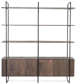Eleonora James Stellingkast Bruin Mangohout - 190x46.5x210cm.