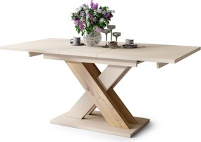 KARO Bruin beige / artisan eik - MODERNE UITSCHUIFBARE TAFELOP 180 cm!