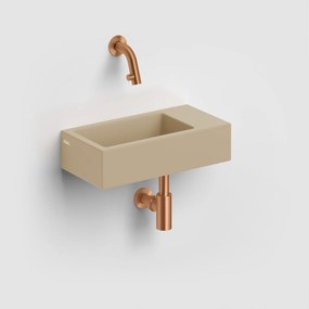 Clou Flush 3 keramische fontein 36cm zonder kraangat rechts mosterd mat