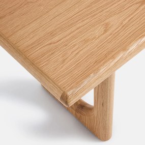 Bank van massief eikenhout en gefineerd eikenhout, lengte 160 cm, DOUVE