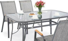 Metalen tuinmeubelen Modena/Bitonto voor 4 personen Garden Point grijs