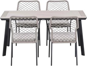 Garden Impressions Ross tuinset sand 5-delig - Penedo tuintafel 160x90 cm