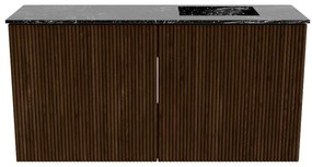 Mondiaz Joya DLux 80cm toiletmeubel walnut met wastafel faye rechts zonder kraangat lava