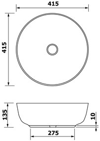 Sapho Priori keramische ronde waskom 41.5cm koper