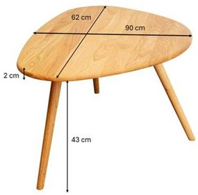 Kare Design Vigo Eiken Salontafel Organisch - 90 X 62cm.