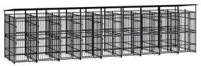 vidaXL Hondenkennel met dak 16,59 m² staal