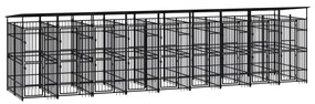 vidaXL Hondenkennel met dak 16,59 m² staal