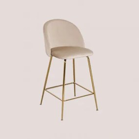 Kana Design Hoge Fluwelen Kruk Goud & Bruin - Tarwe & ↑65 Cm - Sklum