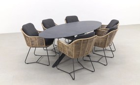 Belmond naturel/Privada 240x107 - Ovale tuinset - 7-delig