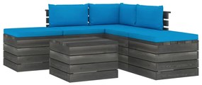 vidaXL 6-delige Loungeset met kussens pallet massief grenenhout