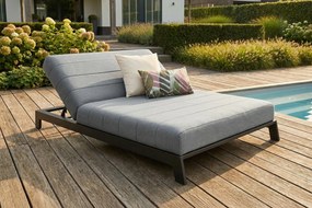 Mexico 2-persoons sunbrella ligbed - Lichtgrijs