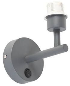 Moderne wandlamp antraciet 1-lichts met schakelaar - Combi Modern E27 rond Binnenverlichting Lamp