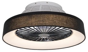 Plafondventilator met lamp zwart incl. LED met afstandsbediening - Emily Modern rond Binnenverlichting Lamp