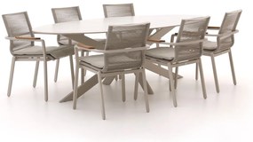 + 10% kassakorting | Diningset Bellagio | 6 personen sintered stone | Tuinset stapelbaar | 7-delig | Kees Smit Tuinmeubelen