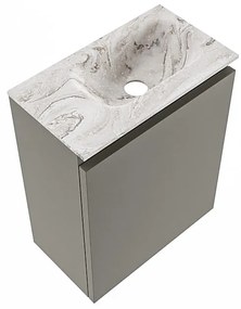 Mondiaz Ture DLux toiletmeubel 40cm smoke met wastafel glace rechts zonder kraangat