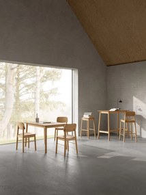 ZARION Eiken Natuur – HOGE BARTAFEL-/KEUKENTAFEL IN HOUTFINEER