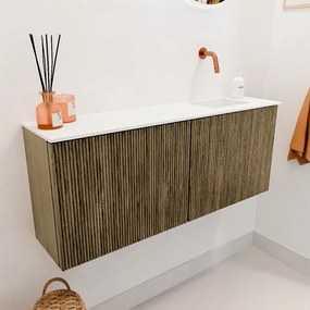 Mondiaz Joya 100cm toiletmeubel dusk met wastafel faye rechts zonder kraangat talc