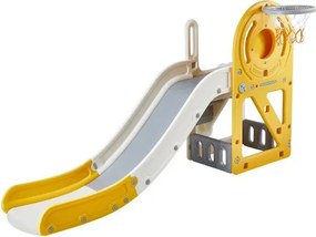 VEVOR Kinderglijbaan Leuke glijbaan met basketbalring Kinderglijbaan HDPE Tuinglijbaan Max. 50 kg Peuterglijbaan voor 1-12 jaar Babyglijbaan Binnen- en buitenglijbaan met glijbaanuitloop 186 x 112 x 100 cm