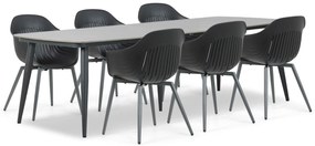 Tuinset 6 personen 240 cm Kunststof Grijs Lifestyle Garden Furniture Lissabon/Vienna