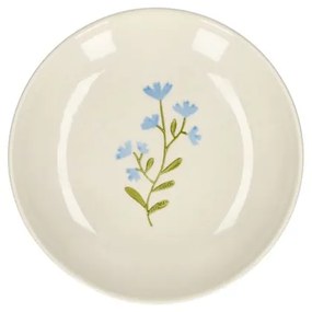 Gebaksbordje, steengoed, blauwe bloem,Ø 16 cm