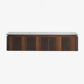 Hangend Badkamermeubelset 160x55 Cm In Lavena Hout Spiegelloze & Donker Hout - Sklum