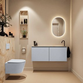 Mondiaz Ture DLux toiletmeubel 120cm clay met wastafel frappe rechts met kraangat