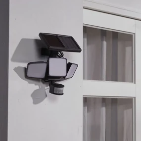 Luxform Tuinlamp Security La Rioja PIR met sensor slim solar LED zwart