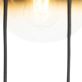 Art Deco hanglamp zwart met goud glas 7-lichts - pallon Art Deco E27 Binnenverlichting Lamp