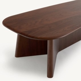 Salontafel van notenhout, hoogte 35 cm, TRIANGOLO