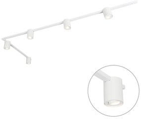 Modern 1-fase railsysteem met 5 Spot / Opbouwspot / Plafondspots wit - Rondoo Up Modern GU10 Binnenverlichting Lamp