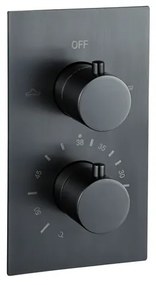 Fortifura Calvi Thermostatische Inbouwkraan - inbouwdeel - Geborsteld Gunmetal PVD SW721170