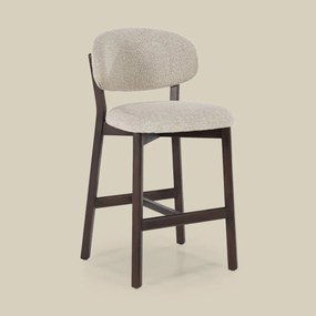 Eleonora Mikky Luxe Barstoel Walnoot En Taupe Stof