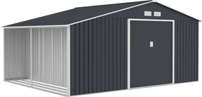 Metalen tuinhuisje voor gereedschap Molde 3,4 x 3,2 m met houtopslag Store Boss antraciet