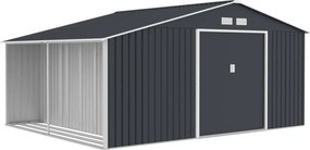 Molde metalen gereedschapshuis 3,4 x 3,2 m met Store Boss houtopslag antraciet