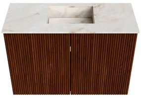 Mondiaz Joya DLux 60cm toiletmeubel ruby met wastafel faye midden 1 kraangat frappe