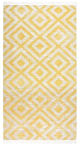 vidaXL Buitenkleed platgeweven 80x150 cm geel en beige
