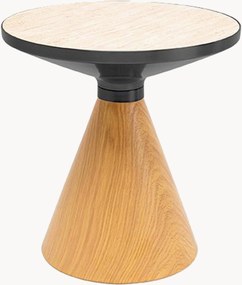 Ronde bijzettafel Cono met travertijn effect